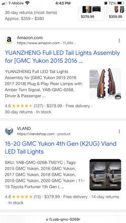 2015-2020 GMC Tail Light Assembly