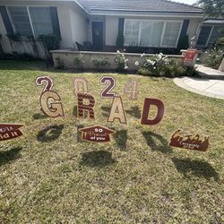 2024 Grad Lawn signs and  2024 Grad mini  candy wrappers 