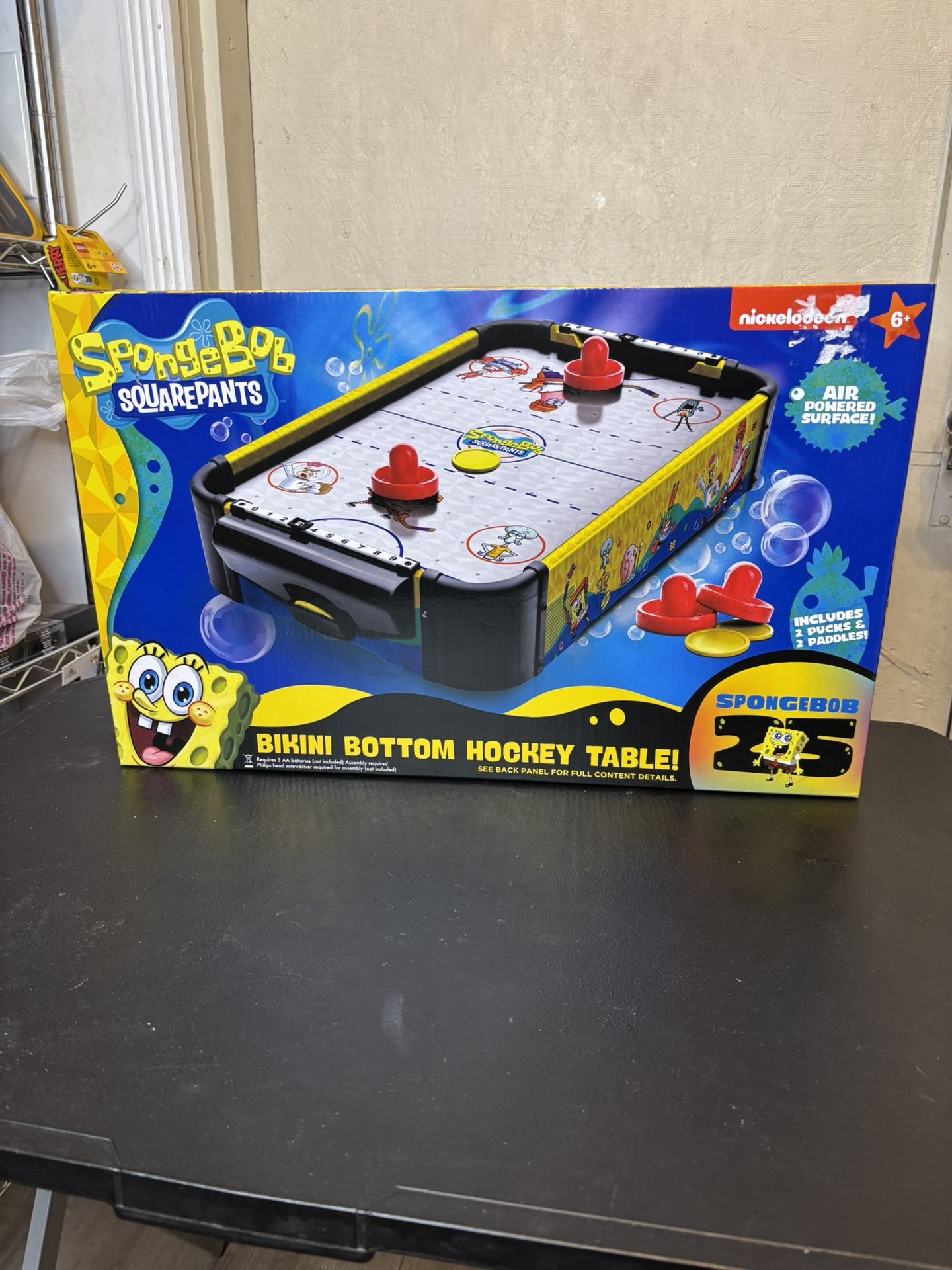 AIR HOCKEY SPONGEBOB BIKINI BOTTOM TABLE AIR POWERED SURFACE