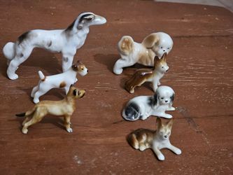 Vintage Miniature Ceramic Dog Figurines Set of 6