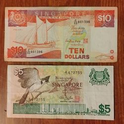 Singapore Vintage Bills Banknotes Currency 