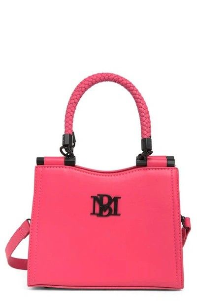 Badgley Mischka Small Braid Trim Convertible Top-Handle Bag Hot Pink