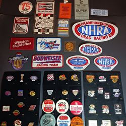 Auto racing NASCAR NHRA pins patches lot