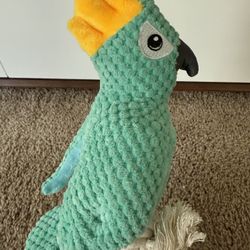 Dog Squeak Toys - Bite Resistant Vocal Toy Cute Magpie Crown Parrot Stuffed Dog Rope Toys