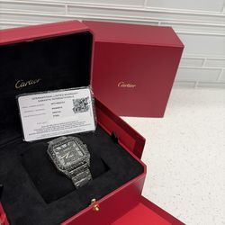 bust down black cartier santos