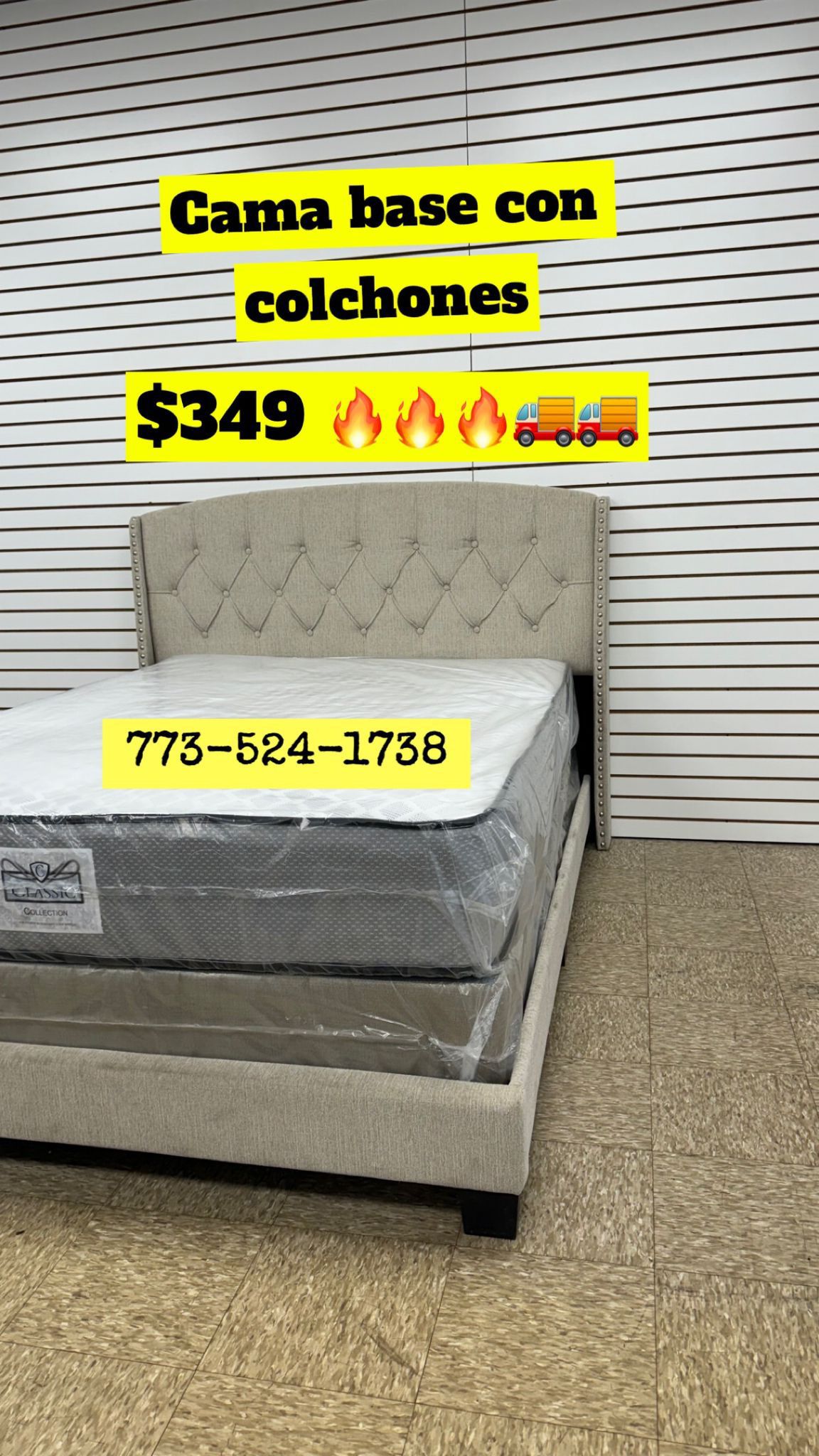 Queen Size Bundle Deal Headboard Frame With Mattress And Box Spring $350 Only 