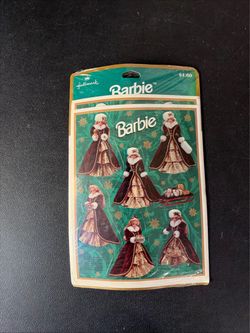 Vintage 1996 Hallmark Holiday Barbie Stickers Pack Unopened Sealed Christmas