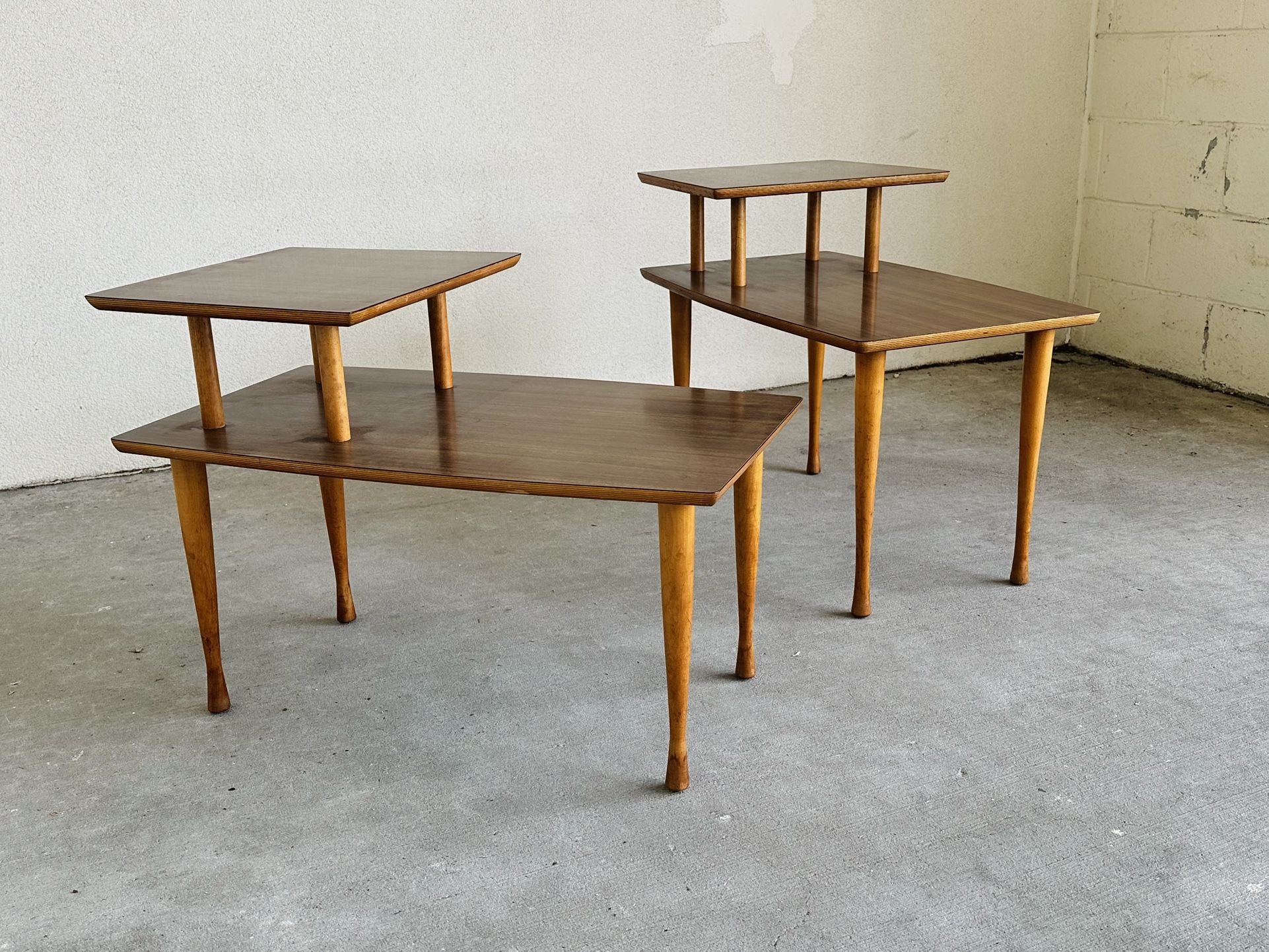 A Pair of Two-tiered MCM End Tables