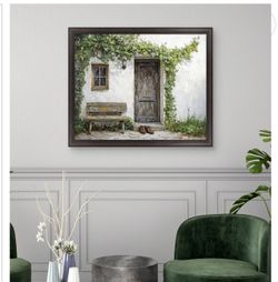 Masterpiece Green Vines and Boots II Framed Canvas Wall Art