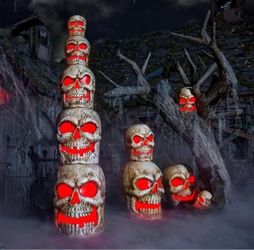 Home Depot Halloween Skull Stack