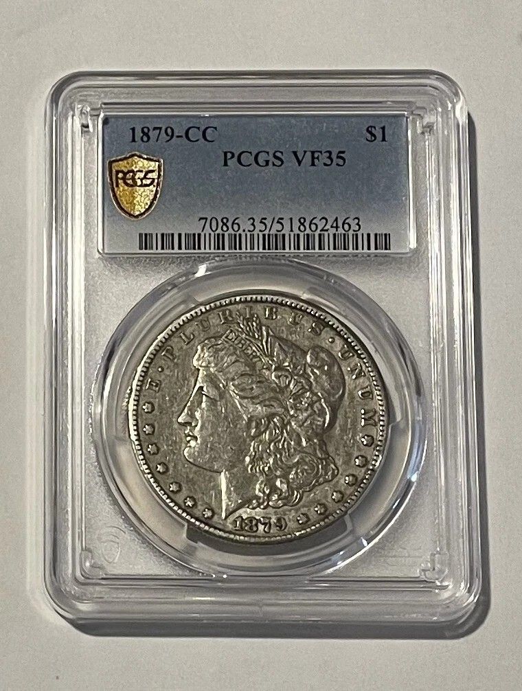 1879 CC Morgan Silver Dollar PCGS VF 35 Valued at $1,500 FINAL PRICE