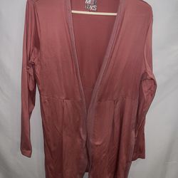 Ladies Womens Medium Muk Luks pink long polyester cardigan sweater 