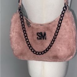 Steve Madden Blush Faux Fur Shoulder Bag