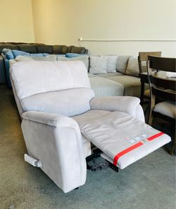 Hayden Fabric Manual Rocker Recliner Chair, Gray