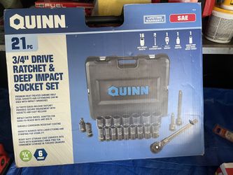 QUINN  21pc   3/4 “ DRIVE  RATCHET  &  DEEP  IMPACT SOCKET. SEt #70727  Read  Below 