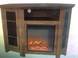 New Corner TV Stand with Fireplace 48”