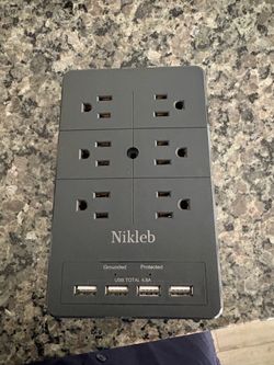 Nikleb 6-Outlet Wall Surge Protector with USB Ports