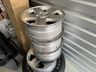 Jeep Wrangler Rims And Spare Tire. 5 Rims And Bridgestone Dueler A/T p255/70r18