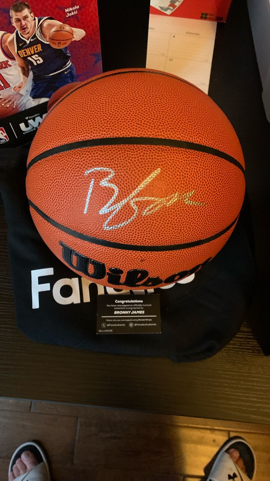 Bronny James- LA Laker Auto Fill Size NBA Basketball ( LeBron’s Son)