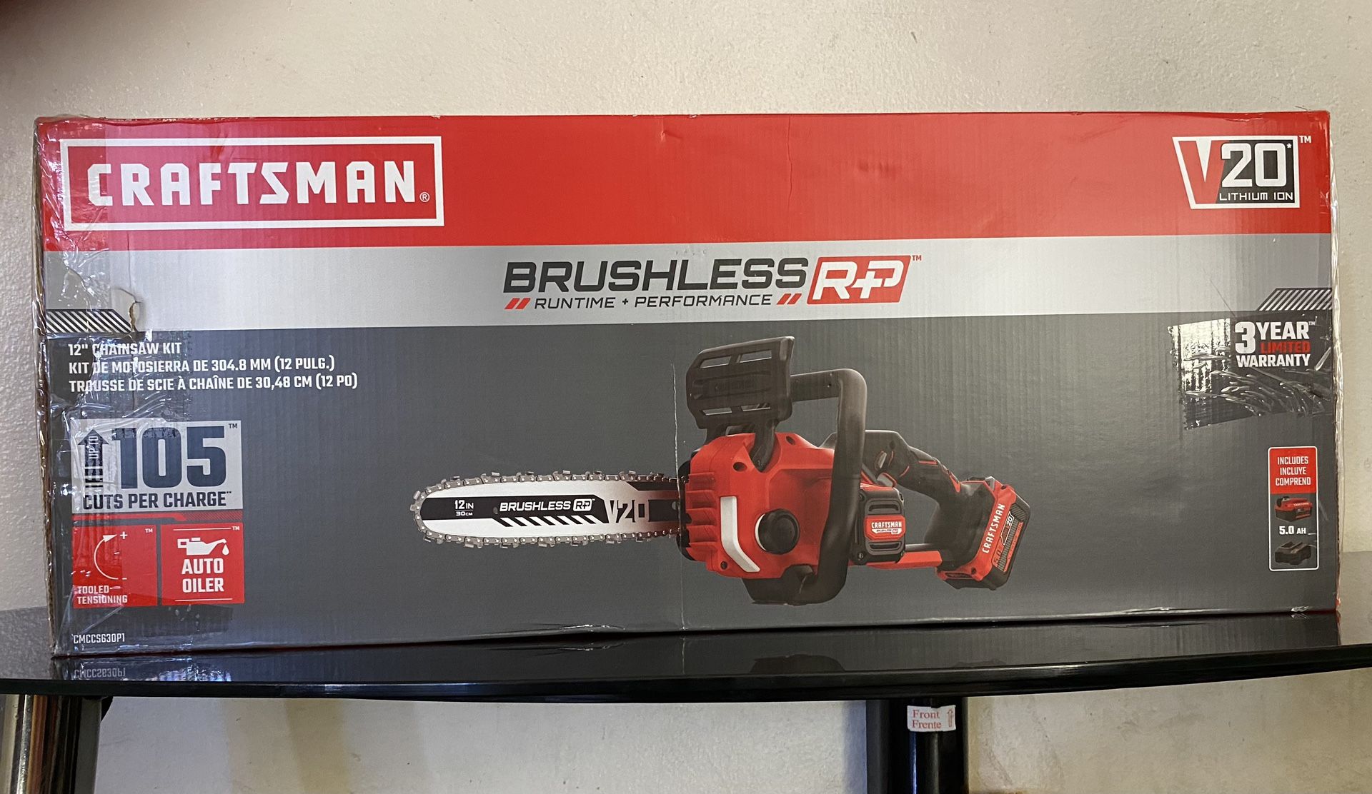 Craftsman V20 20-volt Max 12-in Brushless Battery 5 Ah Chainsaw (Battery and Charger Included)