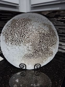 Silver Decorative Plate w/stand 15.5" diameter