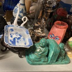 Not $1.  Please Request Prices.  Buddha Statues. Monkeys. Vintage Antique Mid Century Modern.  Horses. Blue & White Planters. Stool. Butler. Elephant.