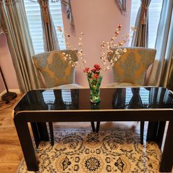 1990 Smoked Glass Post Modern Console - Frickin' Fresh Table, Home Skillet