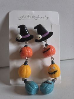 Halloween Pumpkin Dangle Earrings
