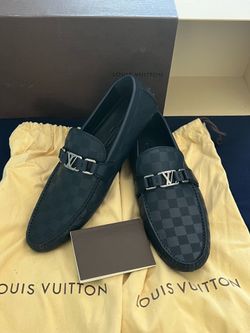 Louis Vuitton size 11 M checkered navy blue loafer