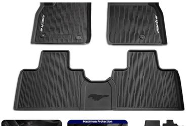 Mustang Mach-E 2021-2026 All-Weather Floor Liner with Mach-E Logo, 4-Piece - Black