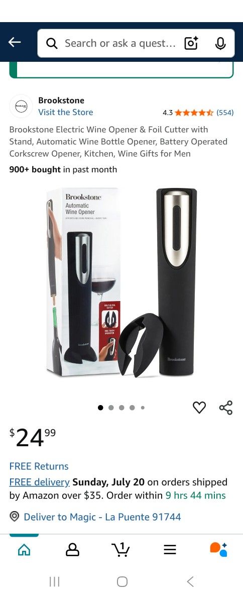 Brookstone Electric Wine Opener