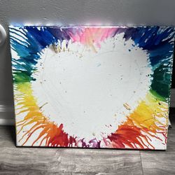 Crayon Melted Heart Canvas