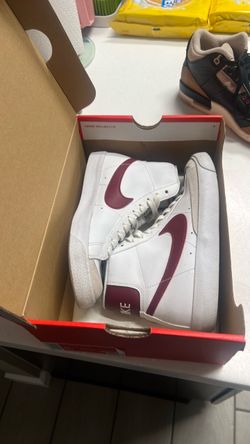 Nike Blazer Mid White Burgundy Sneakers