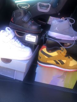Used Boys 4c Shoes, Red & Black Jordan’s /Reebok