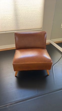 Huxley World Market Brown Leather Chair
