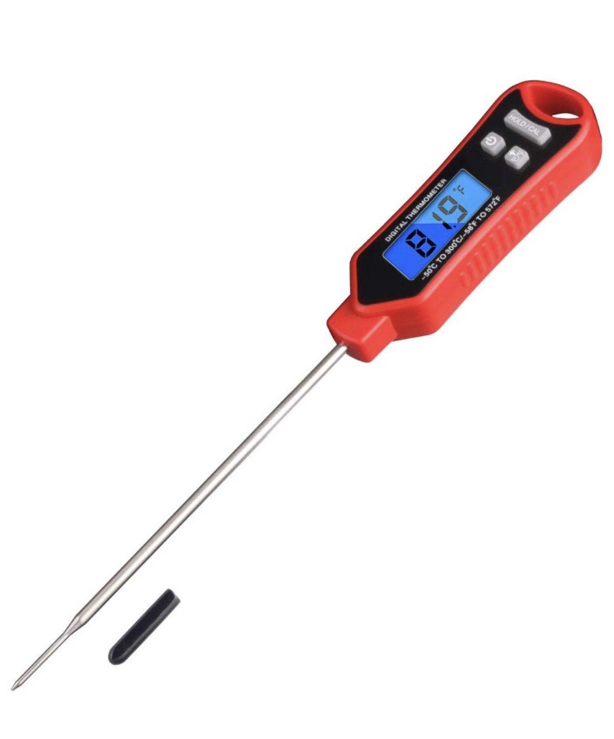 Waterproof Instant Meat Thermometer with Long Probe Digital Cooking Thermometer for Kitchen