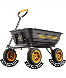 CAMMOO 10 Inch No-Flat Tires 600 lb Garden Dump Cart..