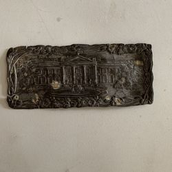 Vintage White House Design Metal Tray 