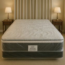🛏️ Queen Size Mattress Pillow Top 14” – Brand New | $390 Factory Sealed • Mattress Only • Same-Day Delivery 🚚