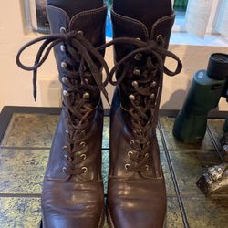 Brown Leather Boots/ women’s leather boots/size 10 boots