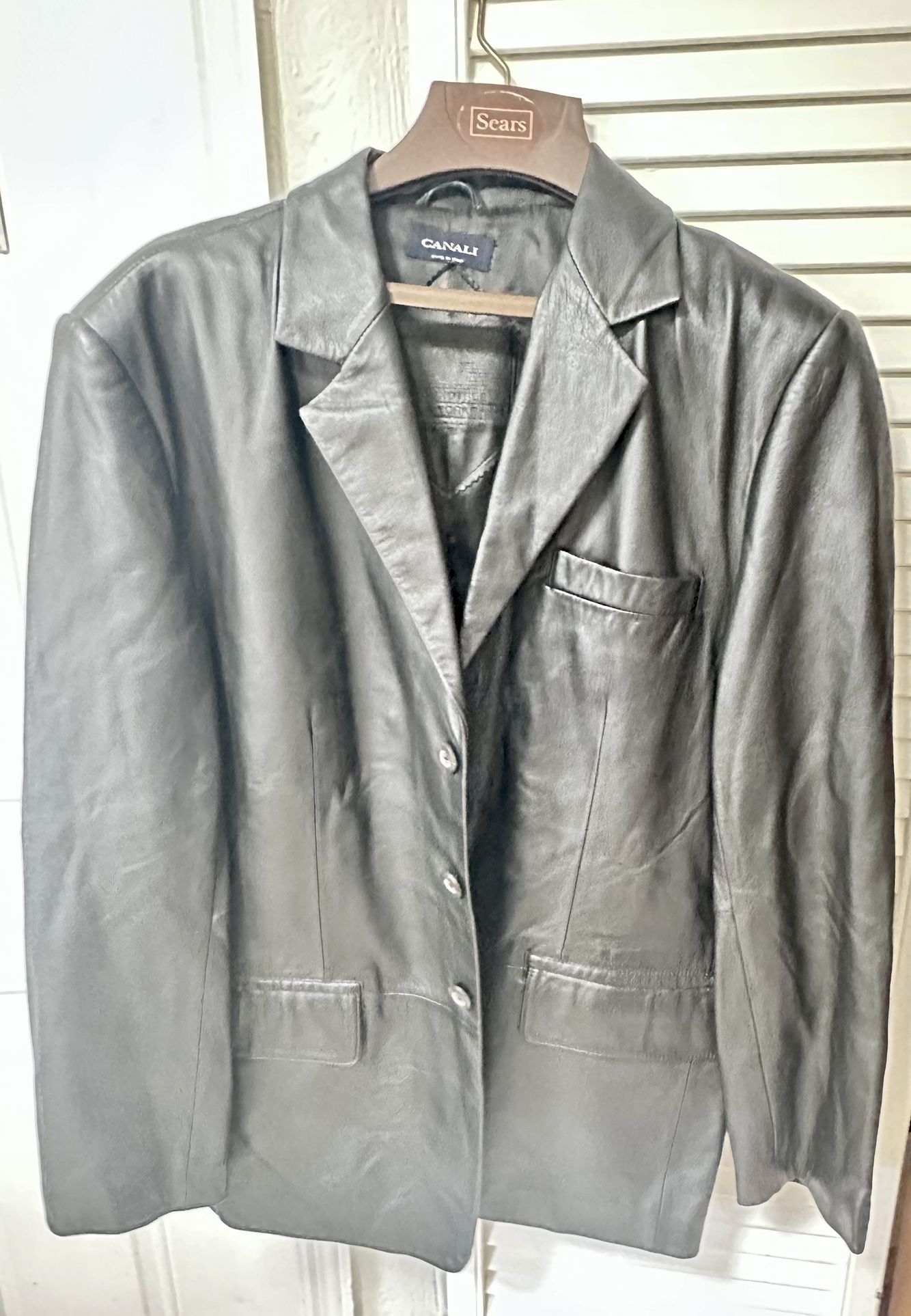 Men's leather jacket made in Italy
