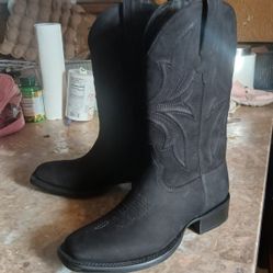 Western Boots, Cowboy Boots mens Size 8 Matte Black (never Used, Brand New)