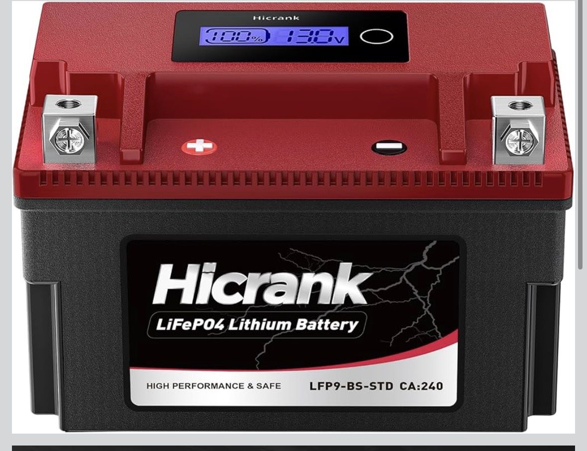YTX9-BS Lithium LiFePO4 Motorcycle Battery, 280 CCA, Digital Display — Fits ATV/UTV/4-Wheeler/Seadoo/Polaris