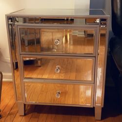 Mirror Silver  Night Stand 