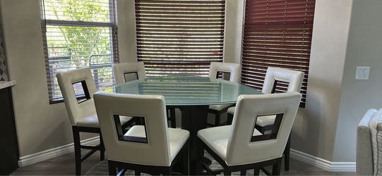 Glass Top Dining Table with 4 Chairs