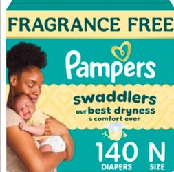 Pampers Swaddlers Fragrance Free Diapers Size N 140ct