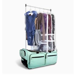 Garment Rack Duffel-Wheeled 23Inch Collapsible Bag, Travel Costume Rack Rolling Upright Luggage, Color Options, Mavii Mint, 23" Wheeled Collapsible Du