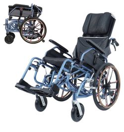 NEW Wheelchair tilting light weight aluminum 250lbs with leg rests tilt-a-chair