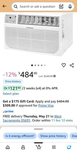 Keystone 10,000 BTU Wall Mounted Air Conditioner with Supplemental Heat and Dehumidifier, 230V, Wall AC with Remote Control for Small and Medium Sized