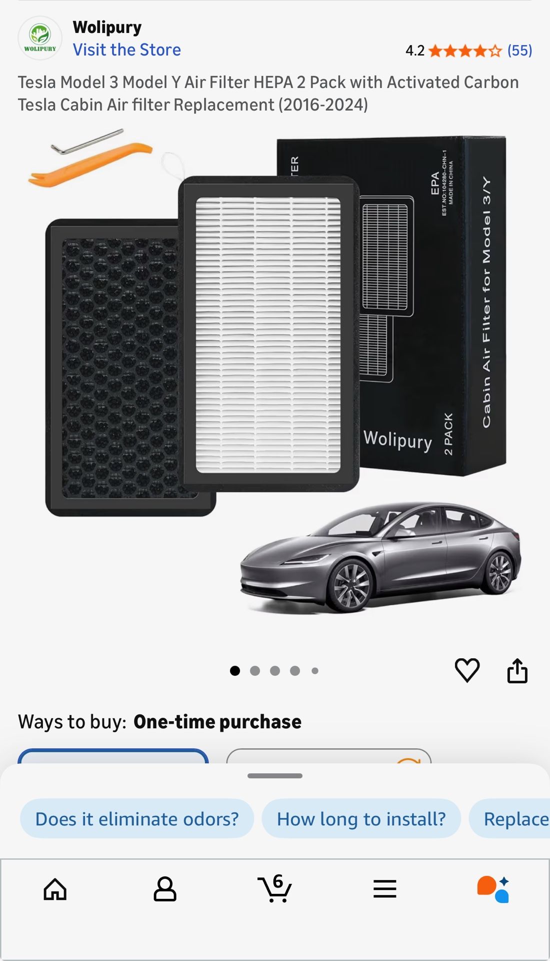 Tesla Model 3 And Y Cabin Air Filter